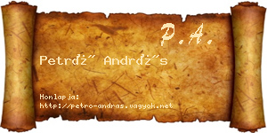 Petró András névjegykártya