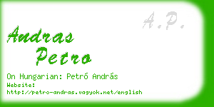 andras petro business card